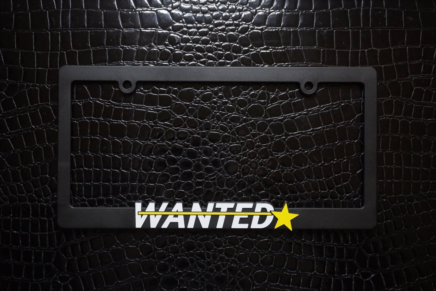 Wanted Star License Plate Frame