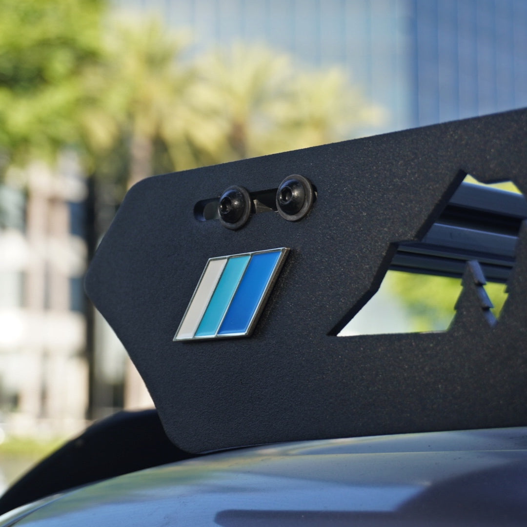 trd blue scheme tri-color stripes emblem badge for toyota