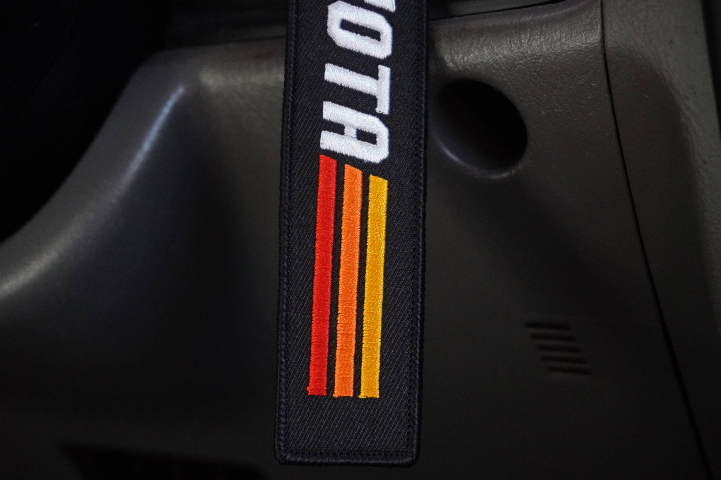 TRD Retro Stripes Keychain for Toyota, Embroidered, YOTA