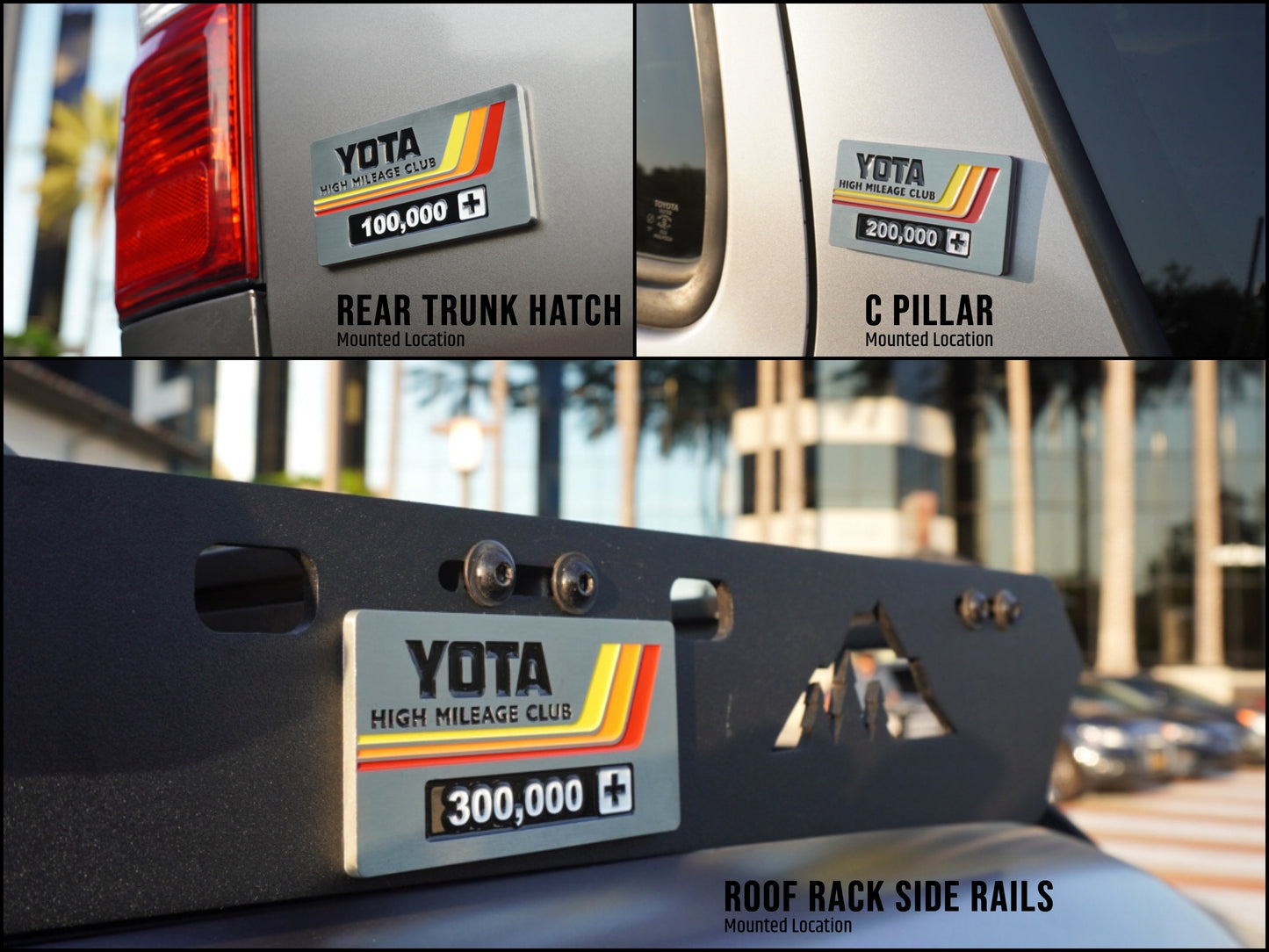 yota high mileage badge installed trunk hatch roof rack c pillar