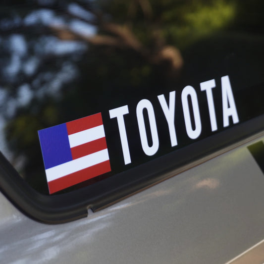 american flag toyota window sticker