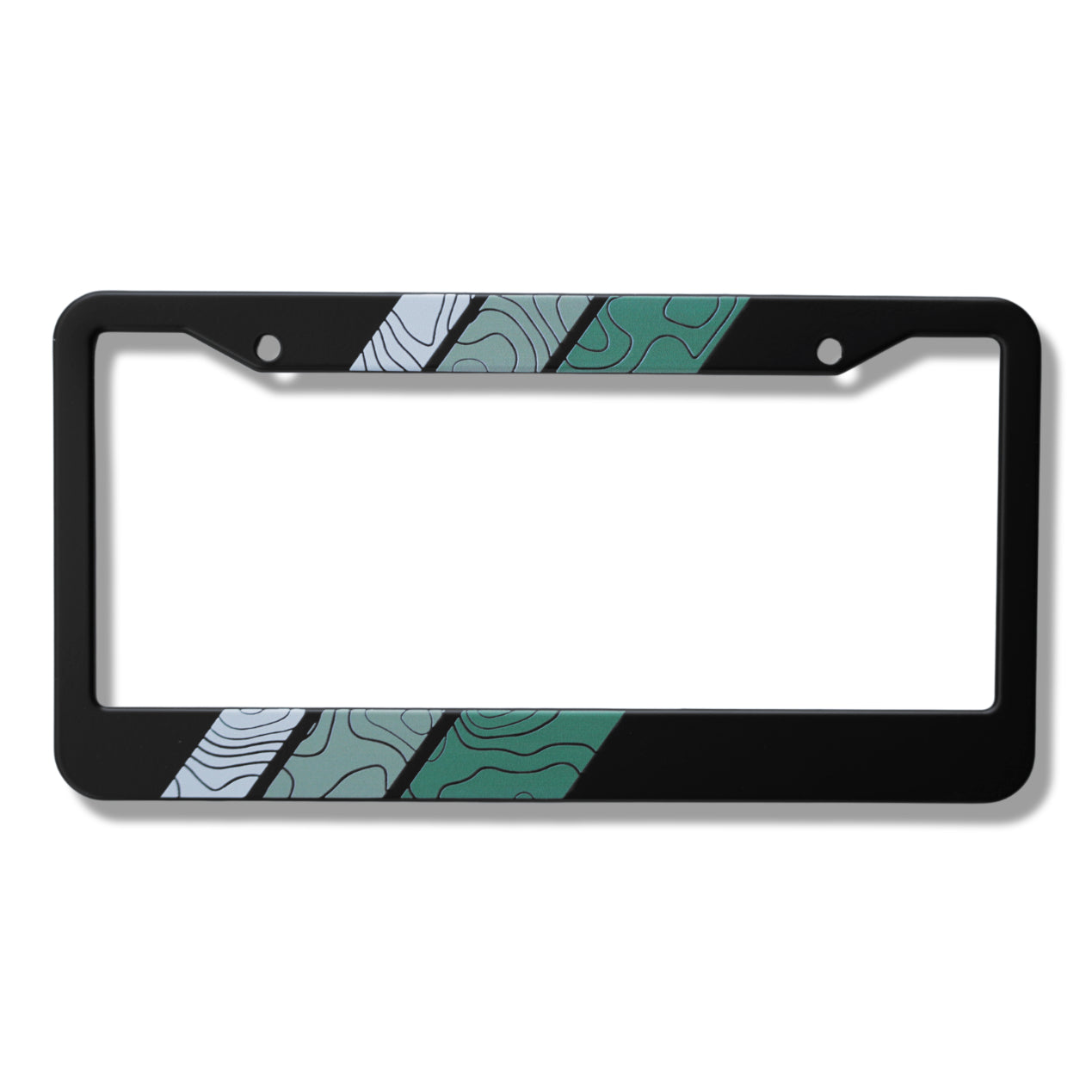 Topographic Tri-Color Retro Stripes Aluminum License Plate Frame