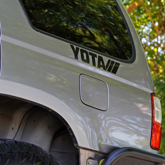 YOTA decal sticker on side of 4runner