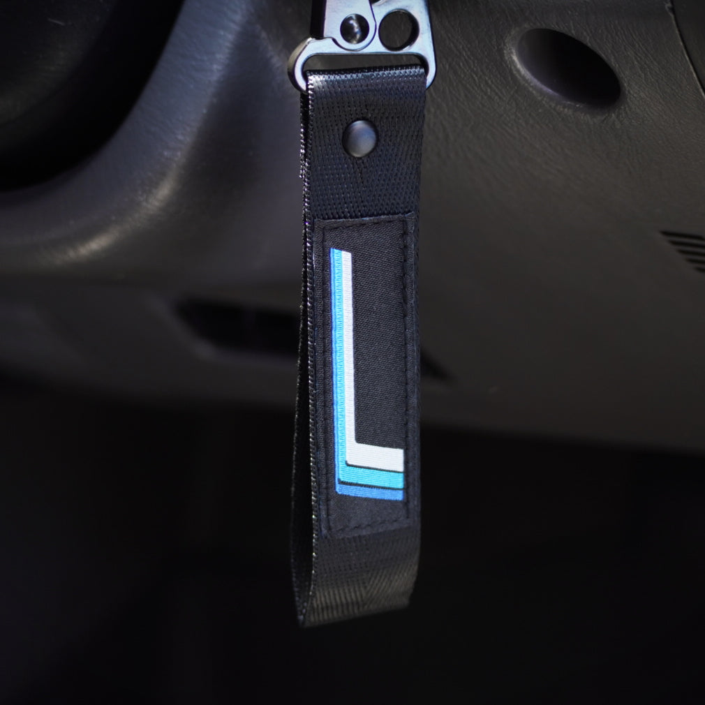 black keychain blue scheme vintage heritage stripes for toyota