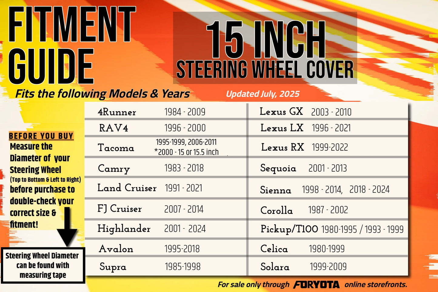 Retro Stripes Steering Wheel Cover for Toyota, Lexus, 15 Inch