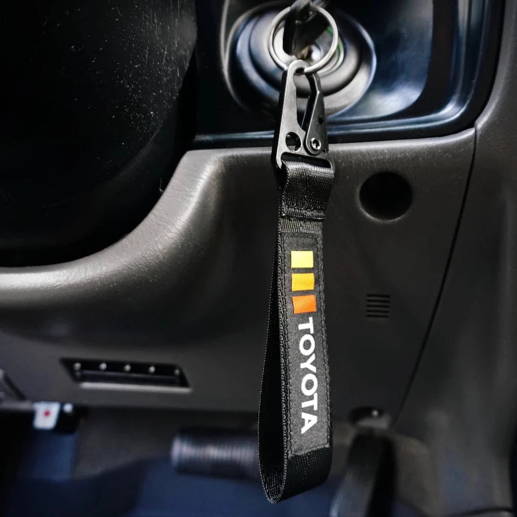Toyota TRD Heritage Stripes Retro Llavero Cordón (doble cara), Clip de metal NUEVO Llavero Accesorios
