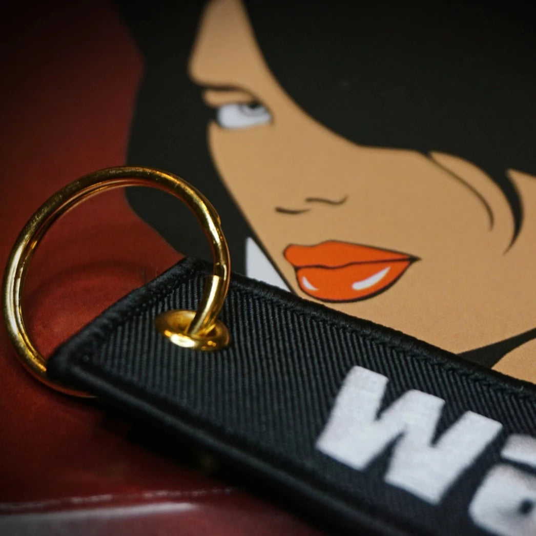 Wanted Level Keychain, 5 Stars, Embroidered