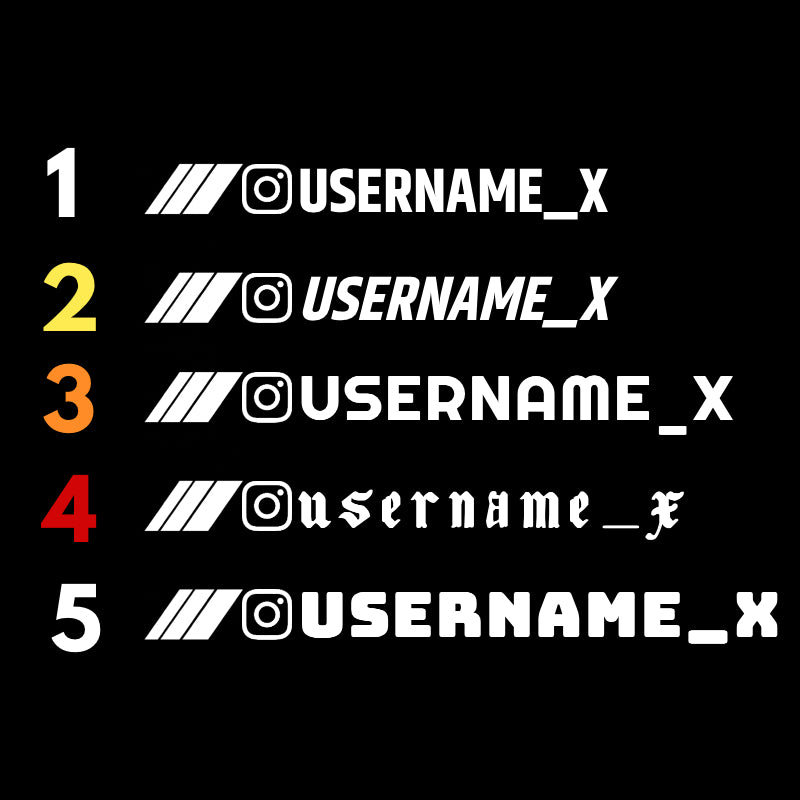 Custom Username Decal Sticker for Social Media
