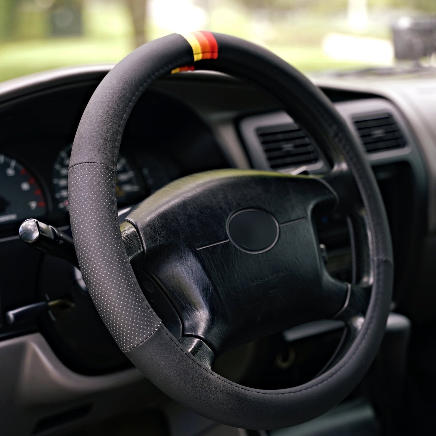 Retro Stripes Steering Wheel Cover for Toyota, 16 Inch for Vintage Land Cruiser Models