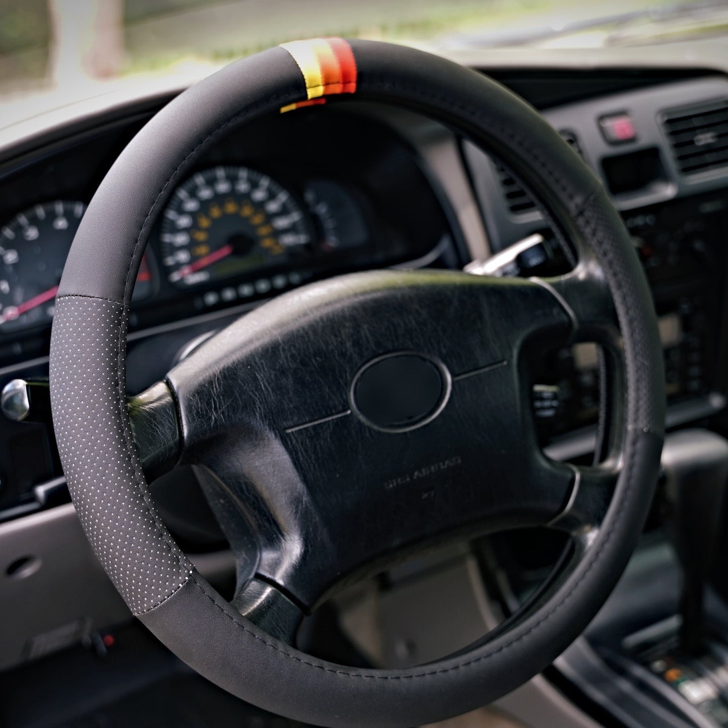 Retro Stripes Steering Wheel Cover for TRD Toyota, 15 Inch
