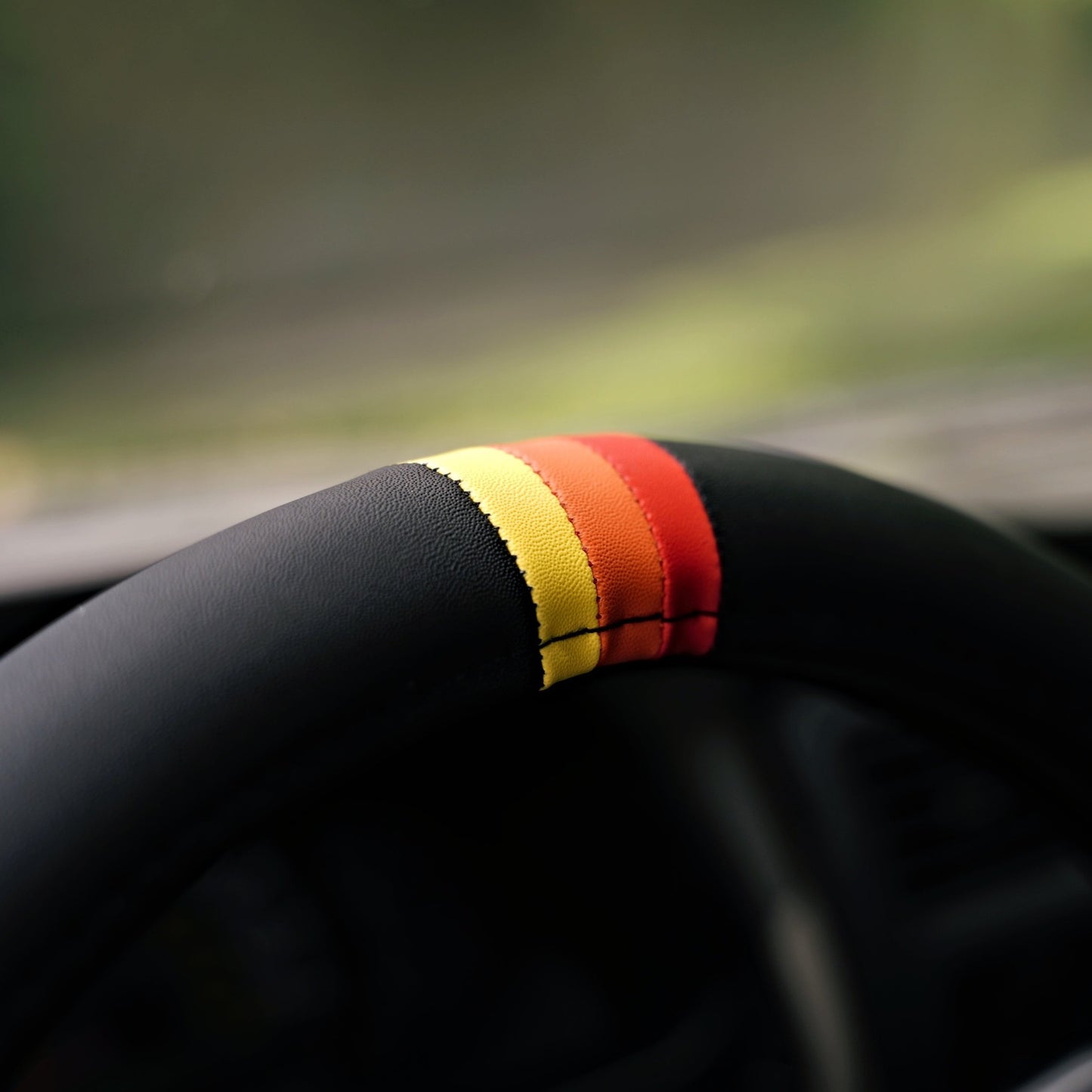 Retro Stripes Tan Steering Wheel Cover for TRD Toyota, 15 Inch