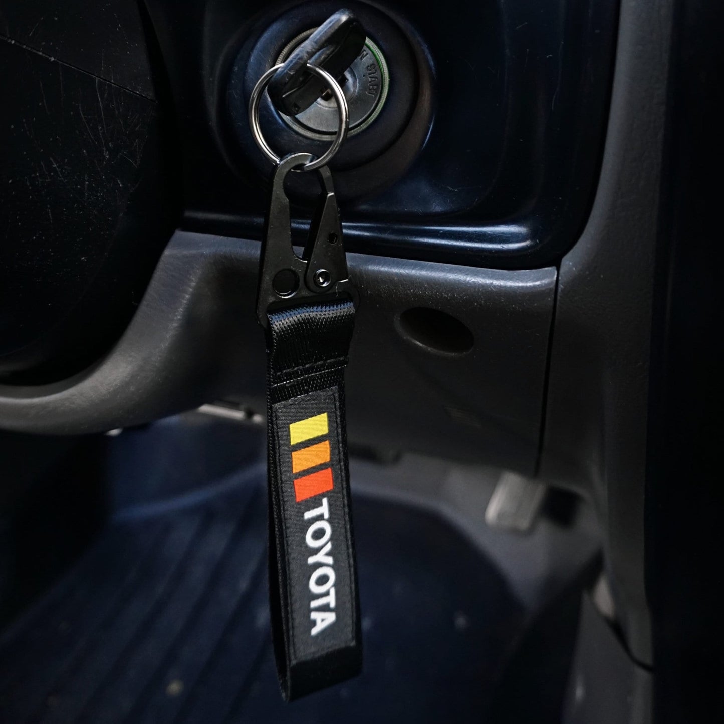 Toyota TRD Heritage Stripes Retro Llavero Cordón (doble cara), Clip de metal NUEVO Llavero Accesorios