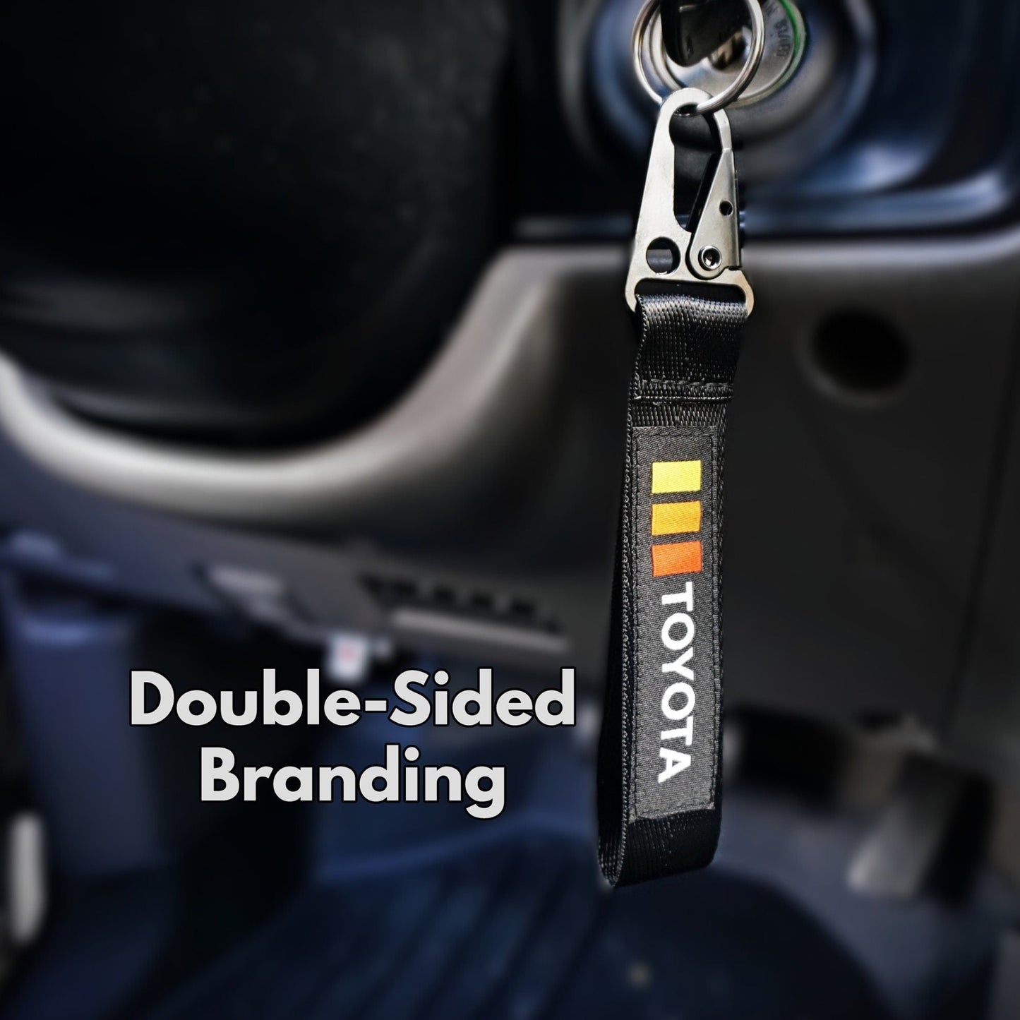 Toyota TRD Heritage Stripes Retro Llavero Cordón (doble cara), Clip de metal NUEVO Llavero Accesorios