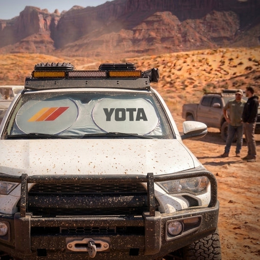 trd stripes windshield sun shade YOTA for 4runner, tacoma, tundra, and other Toyota models.