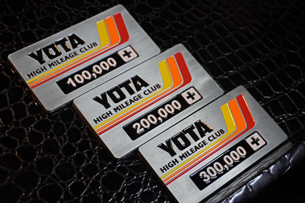 high mileage toyota badges for 100,000 200,000 and 300,000 miles