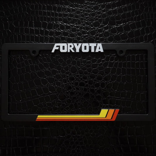 black vintage stripes heritage license plate for toyota