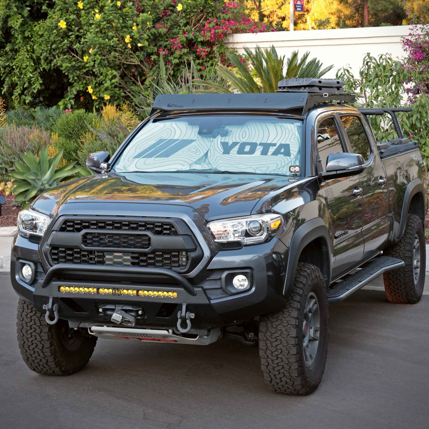 TRD Stripes Topographic Map Windshield Sunshade for Toyota, YOTA (Clearance)