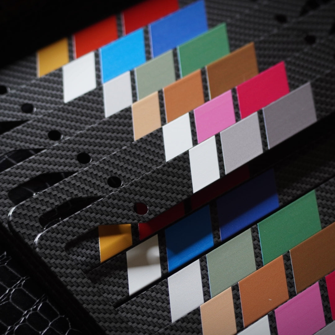 Carbon Fiber Tri-Color Retro Stripes License Plate Frame