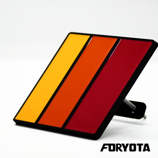New Gen TRD-Style Retro Stripes Grille Badge for Toyota