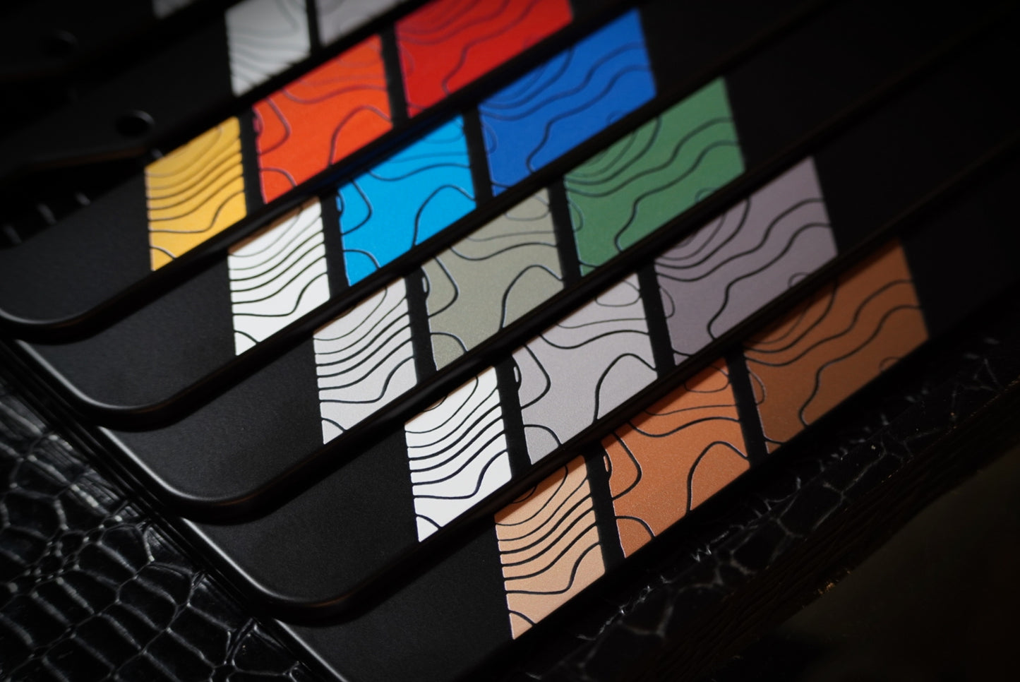 Topographic Tri-Color Retro Stripes Aluminum License Plate Frame