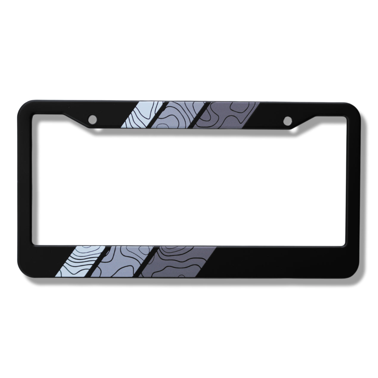 Topographic Tri-Color Retro Stripes Aluminum License Plate Frame