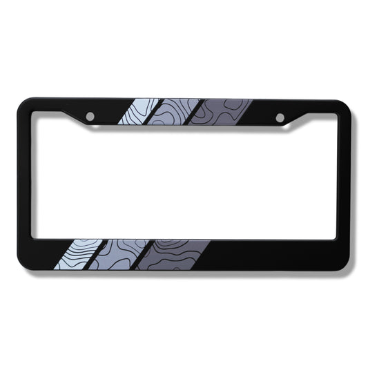 Topographic Tri-Color Retro Stripes Aluminum License Plate Frame