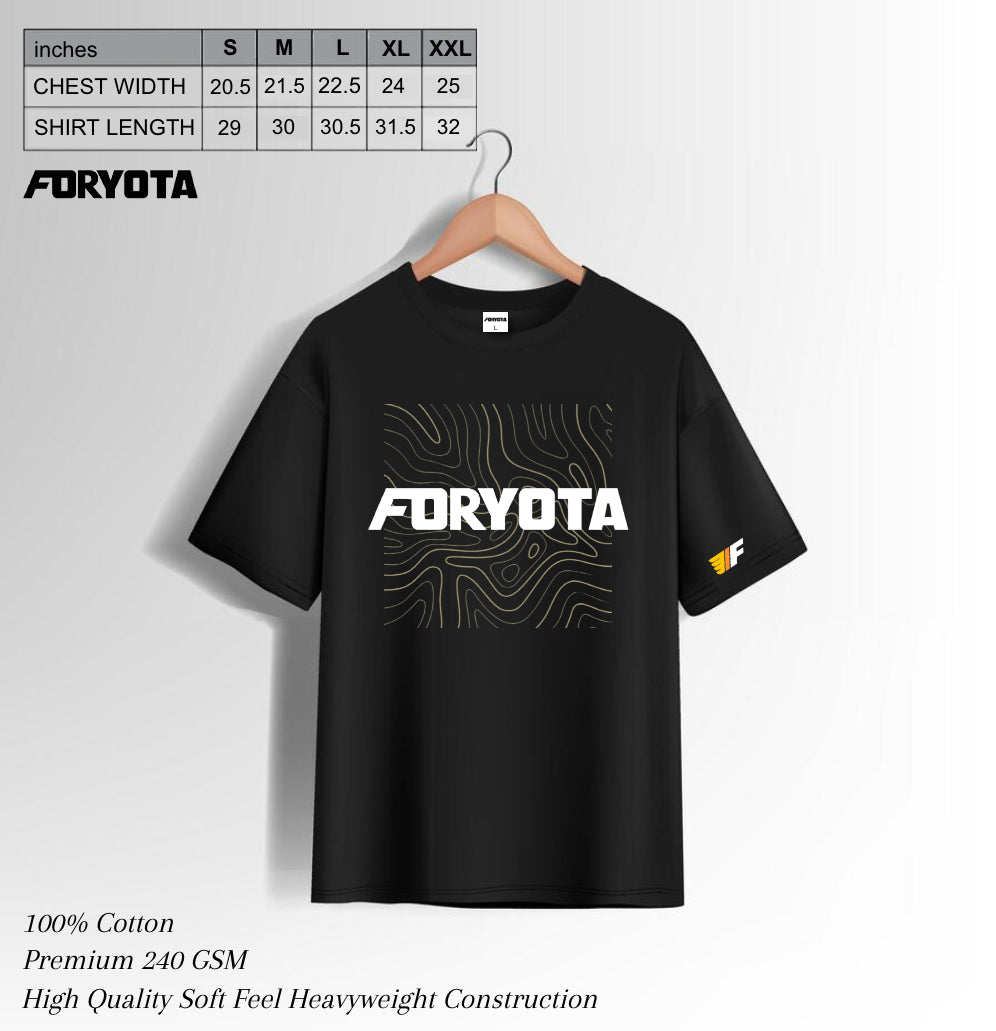 FORYOTA Topographic Lines Logo T-Shirt
