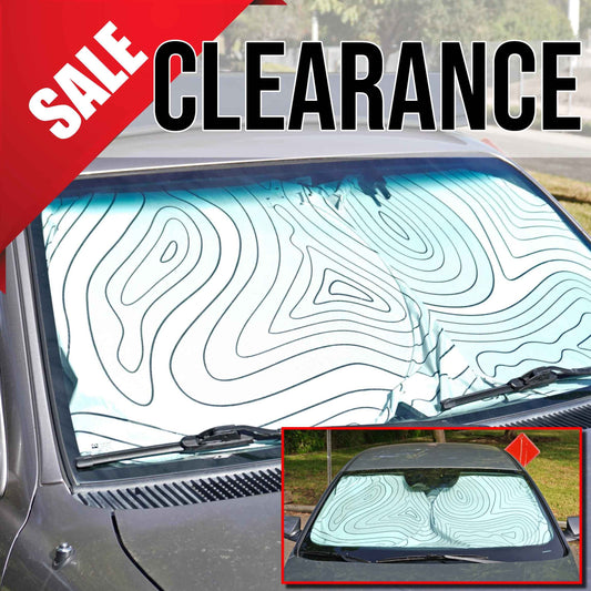 Topographic Map Windshield Sun Shade UV Ray Block, (Clearance)