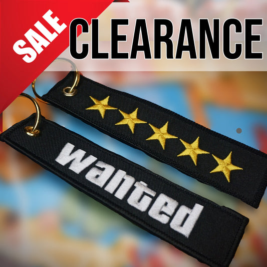 Wanted Level Keychain, 5 Stars, Embroidered