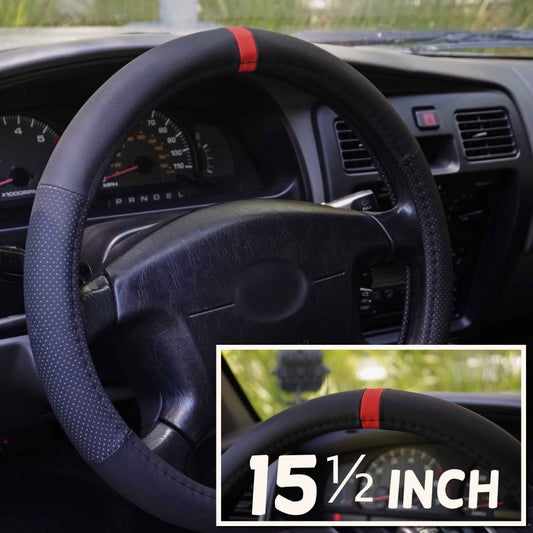 Red Stripe Steering Wheel Cover, 15 1/2 Inch